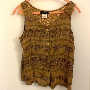 EUC Carole Little Button Tank Blouse